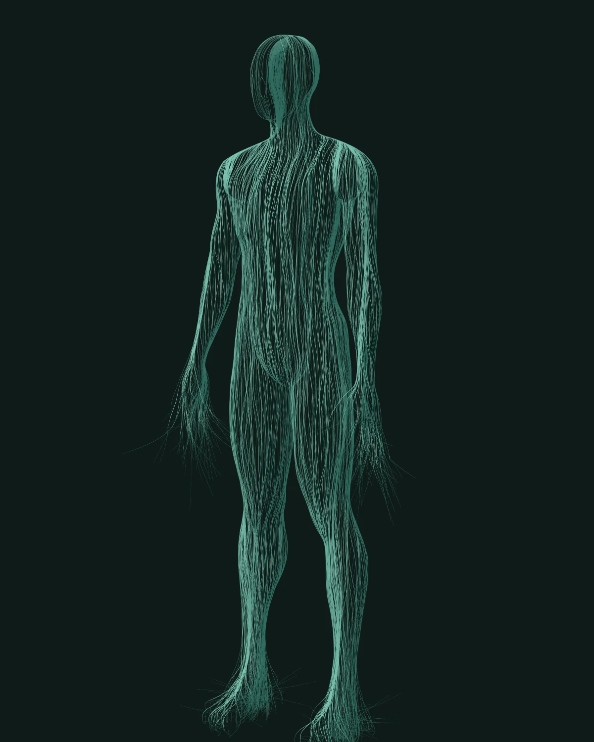 Thread, three-quarter view, on night